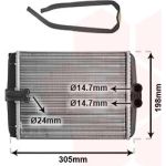 VAN WEZEL Wärmetauscher, Innenraumheizung 30006250 VAN WEZEL Wärmetauscher, Innenraumheizung 30006250