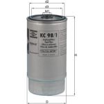 KC 98/1 MAHLE Kraftstofffilter KC 98/1, Anschraubfilter, Höhe 163 mm – u. a. für BMW 7er (E38) – OE Nummer 13327786647 - l KC 98/1 MAHLE Kraftstofffilter KC 98/1, Anschraubfilter, Höhe 163 mm – u. a. für BMW 7er (E38) – OE Nummer 13327786647 - l