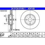 Bremsscheibe Ford P. Mondeo 1.8-2.9 93-00 24.0124-0149.1 Bremsscheibe Ford P. Mondeo 1.8-2.9 93-00 24.0124-0149.1