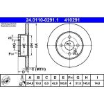 Bremsscheibe Opel T. Astra/Combo/Corsa/Meriva 00 24.0110-0291.1 Bremsscheibe Opel T. Astra/Combo/Corsa/Meriva 00 24.0110-0291.1