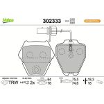 302333 Valeo Bremsbelagsatz 302333 302333 Valeo Bremsbelagsatz 302333