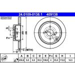Bremsscheibe Toyota T. Corolla 1.4-1.6 Vvt-I 02-07 24.0109-0138.1 Bremsscheibe Toyota T. Corolla 1.4-1.6 Vvt-I 02-07 24.0109-0138.1