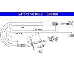 Seilzug, Feststellbremse 24.3727-0180.2 Seilzug, Feststellbremse 24.3727-0180.2