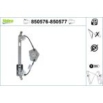 VALEO 850577 Fensterheber-Gleitstück hinten rechts, elektrisch, ohne Komfortfunktion, ohne Motor