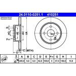 Bremsscheibe Opel T. Astra G 1.2-1.8/ 1.3-1.9Cdti 98 24.0110-0251.1 Bremsscheibe Opel T. Astra G 1.2-1.8/ 1.3-1.9Cdti 98 24.0110-0251.1