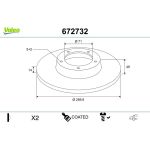 VALEO Bremsscheibe 672732