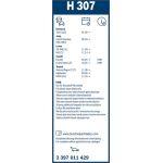 Bosch Wischerblatt H307 3397011429 Bosch Wischerblatt H307 3397011429