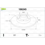 VALEO Bremsscheibe 186245 VALEO Bremsscheibe 186245