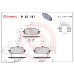 BREMBO Bremsbelagsatz, Scheibenbremse P 30 151 BREMBO Bremsbelagsatz, Scheibenbremse P 30 151
