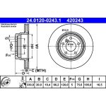 Bremsscheibe Bmw T. 3/4 2.0-3.0 11 24.0120-0243.1 Bremsscheibe Bmw T. 3/4 2.0-3.0 11 24.0120-0243.1
