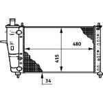 CR 598 000S MAHLE Motorkühler / Wasserkühler CR 598 000S, Schaltgetriebe, ohne Klimaanlage, Netz 480 x 415 x 34 mm – u. a. für Fiat Brava (182_), Bravo I (182_) – OE Nummer 46736955 - l CR 598 000S MAHLE Motorkühler / Wasserkühler CR 598 000S, Schaltgetriebe, ohne Klimaanlage, Netz 480 x 415 x 34 mm – u. a. für Fiat Brava (182_), Bravo I (182_) – OE Nummer 46736955 - l