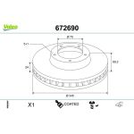 VALEO Bremsscheibe 672690 VALEO Bremsscheibe 672690