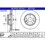 Bremsscheibe Land Rover P. Freelander 1.8-2.5 4X4 00-06 24.0121-0114.1
