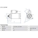 Bosch Starter 0 986 016 031 Bosch Starter 0 986 016 031