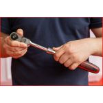 KS TOOLS Kniehebel-Teleskopknarre 1/2 CHROMEplus, 72 Zähne 914.1220