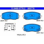 ATE Bremsbelagsatz Hyundai Vorderachse I10/I20 1, 0-1, 2 08-14 13.0460-5776.2 ATE Bremsbelagsatz Hyundai Vorderachse I10/I20 1, 0-1, 2 08-14 13.0460-5776.2