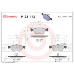 P 23 112 Brembo Prime Bremsbelagsatz Vorderachse – P 23 112 – 155/156 x 59 x 19 mm – Bremssystem Teves – OE Nummer 77362674 P 23 112 Brembo Prime Bremsbelagsatz Vorderachse – P 23 112 – 155/156 x 59 x 19 mm – Bremssystem Teves – OE Nummer 77362674