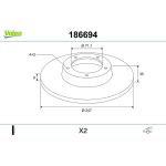 VALEO Bremsscheibe 186694 VALEO Bremsscheibe 186694