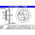 Bremsscheibe Hyundai T. Ix35 10-/Santa Fe 01 24.0110-0286.1 Bremsscheibe Hyundai T. Ix35 10-/Santa Fe 01 24.0110-0286.1