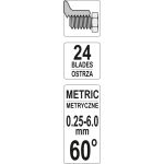 Gewinde-Messlehre Metrisch 60Ï Steigung 24 Blatt YT-29980 Gewinde-Messlehre Metrisch 60Ï Steigung 24 Blatt YT-29980
