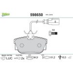 Valeo Bremsbelagsatz 598650 Valeo Bremsbelagsatz 598650
