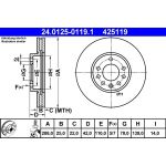 Bremsscheibe Opel P. Speedster/Vectra 1.6-2.6 95 24.0125-0119.1 Bremsscheibe Opel P. Speedster/Vectra 1.6-2.6 95 24.0125-0119.1