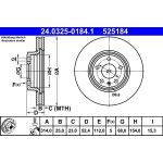 Bremsscheibe Audi S. A4/A5 07- Power Disc 24.0325-0184.1 Bremsscheibe Audi S. A4/A5 07- Power Disc 24.0325-0184.1