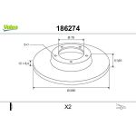 VALEO Bremsscheibe 186274 VALEO Bremsscheibe 186274