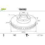 VALEO Bremsscheibe 186582 VALEO Bremsscheibe 186582