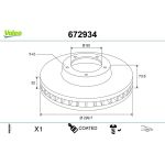 VALEO Bremsscheibe 672934 VALEO Bremsscheibe 672934
