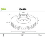 VALEO Bremsscheibe 186576 VALEO Bremsscheibe 186576