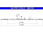 ATE Handbremsseil Seilzug Festellbremse 24.3727-3133.2 ATE Handbremsseil Seilzug Festellbremse 24.3727-3133.2
