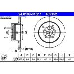 Bremsscheibe Toyota T. Rav 4 1.8-2.0 00-05 24.0109-0152.1 Bremsscheibe Toyota T. Rav 4 1.8-2.0 00-05 24.0109-0152.1