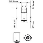 12929B2 PHILIPS T4W Glühlampe 12 V 4 W BA9s, 2 Stück - 12929B2 - l