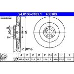 Bremsscheibe Audi P. A8 2.8-6.0 Quattro 02-10 24.0136-0103.1 Bremsscheibe Audi P. A8 2.8-6.0 Quattro 02-10 24.0136-0103.1