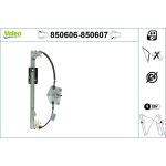 VALEO 850606 Fensterheber hinten links, elektrisch, ohne Komfortfunktion, ohne Motor VALEO 850606 Fensterheber hinten links, elektrisch, ohne Komfortfunktion, ohne Motor