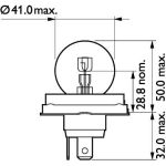 13620C1 PHILIPS R2 Glühlampe 24 V 55/50 W P45t-41, 1 Stück - 13620C1 - l
