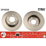 Bremsscheibe Vw T. A6 1.8-3 DF4039