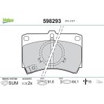 Valeo Bremsbelagsatz 598293 Valeo Bremsbelagsatz 598293