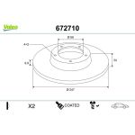 VALEO Bremsscheibe 672710 VALEO Bremsscheibe 672710