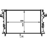 CR 461 000P MAHLE Motorkühler / Wasserkühler CR 461 000P, Automatikgetriebe, mit Klimaanlage, Netz 690 x 418 x 32 mm – u. a. für Renault Laguna II Grandtour (KG0/1_), II (BG0/1_), Espace IV (JK0/1_) – OE Nummer 7711134658 - l CR 461 000P MAHLE Motorkühler / Wasserkühler CR 461 000P, Automatikgetriebe, mit Klimaanlage, Netz 690 x 418 x 32 mm – u. a. für Renault Laguna II Grandtour (KG0/1_), II (BG0/1_), Espace IV (JK0/1_) – OE Nummer 7711134658 - l