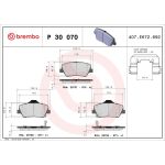 BREMBO Bremsklötze VA P 30 070 BREMBO Bremsklötze VA P 30 070