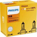 12342PRC2 PHILIPS H4 Halogenlampe Vision 12 V 60/55 W P43t-38 +30%, 2 Stück - 12342PRC2 - l