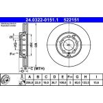 Bremsscheibe Skoda P. Fabia/Octavia/Rapid/Roomster 96- Power Disc 24.0322-0151.1 Bremsscheibe Skoda P. Fabia/Octavia/Rapid/Roomster 96- Power Disc 24.0322-0151.1