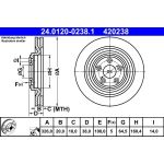 Bremsscheibe Jaguar T. Xf/Xj 2.0-5.0 08 24.0120-0238.1 Bremsscheibe Jaguar T. Xf/Xj 2.0-5.0 08 24.0120-0238.1