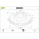 VALEO Bremsscheibe 886695 VALEO Bremsscheibe 886695