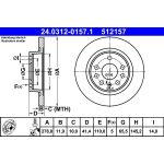 Bremsscheibe Fiat T. Croma 05-10 Power Disc 24.0312-0157.1 Bremsscheibe Fiat T. Croma 05-10 Power Disc 24.0312-0157.1