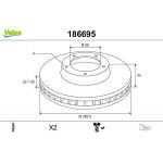 VALEO Bremsscheibe 186695 VALEO Bremsscheibe 186695
