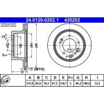 Bremsscheibe Kia T. Sorento 2.4-3.5 02 24.0120-0202.1 Bremsscheibe Kia T. Sorento 2.4-3.5 02 24.0120-0202.1