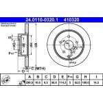 Bremsscheibe Toyota T. Corolla Verso 1,6-1,8/2,0-2,2 D-4D 04-09 24.0110-0320.1 Bremsscheibe Toyota T. Corolla Verso 1,6-1,8/2,0-2,2 D-4D 04-09 24.0110-0320.1